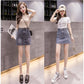 Sexy Women Denim Mini Skirt Fashion Summer High Waist Korean Skirt Blue Package Hip Jeans Harajuku Plus Size Cotton