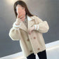 Autumn and Winter Fashion Jacket Short Lazy Style Long-sleeved Sweater Lapel Coat Women