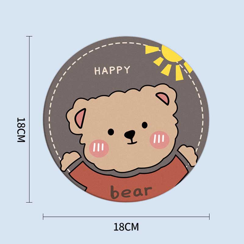1pcs/2pcs Cartoon Coaster Diatom Mud Absorbent Pad Cute Wash Pad Dining Table Heat Insulation Anti-scalding Tea Coaster