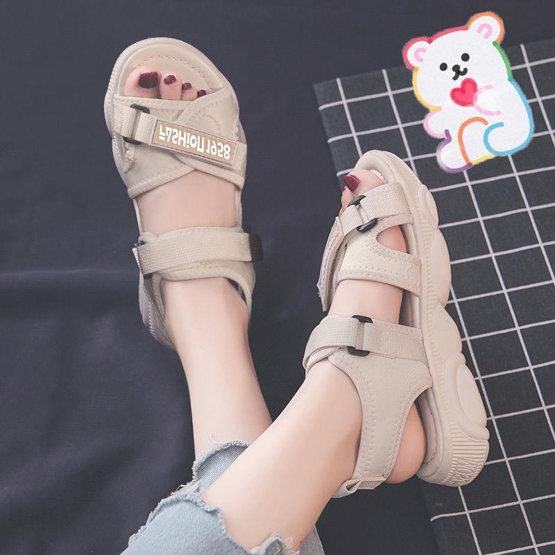Sports Sandals Women's Summer Fashion Wear Student Korean Version  The Thick-soled Sponge Cake Bear Daddy Shoes