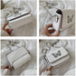 Butterfly Print Chain Shoulder Bags Casual Female Crossbody Bags Portable PU Leather Multi-Layer Transparent Chain Handbag