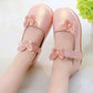 Girl's Soft Soled Butterflies Decoration Breathable Single Shoes Girls' Non Slip Solid Color Princess Shoes