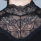 Women's Lace Bottoming Shirt Spring and Autumn All-match Slim Black Top