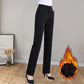 Plush Thickened Trousers High Waist Autumn and Winter Work Pants  Straight-leg Overalls Formal Pants Bank Working Slim Women