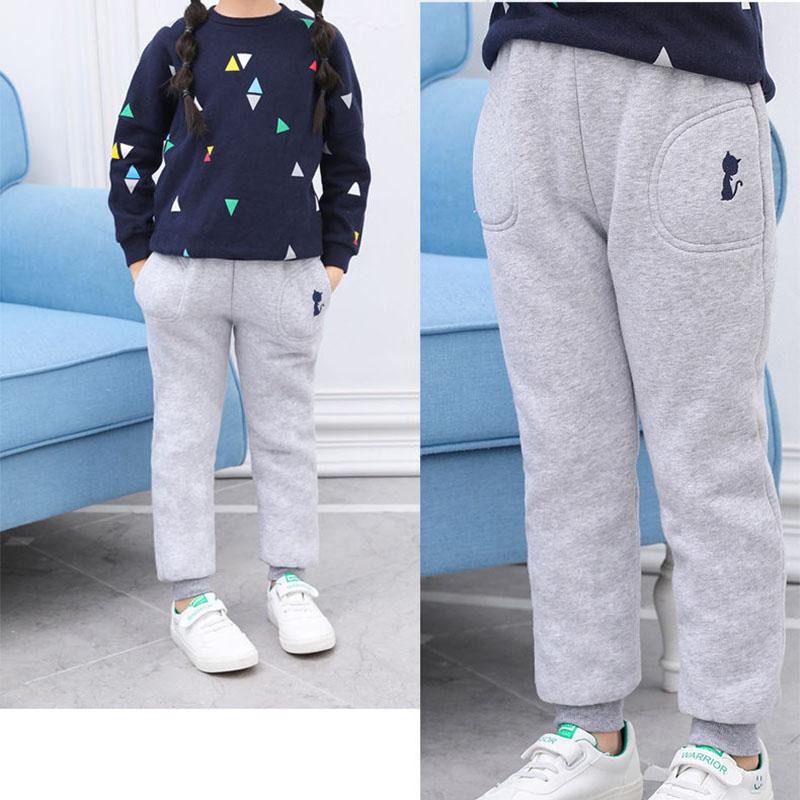 Plus Velvet Children's Pants Winter Autumn Loose Outer Wear Medium Large Children's Baby Warm Cotton Trousers Sweatpants