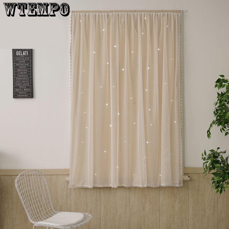 Dormitory Small Curtains Free of Punching Installation Shading Sunshade Finished Simple Curtain