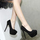 12cm Super High Heels Suede Sexy Nightclub Stiletto Single Shoes Women Ladies Platform Ankle Strap Wedding Shoes