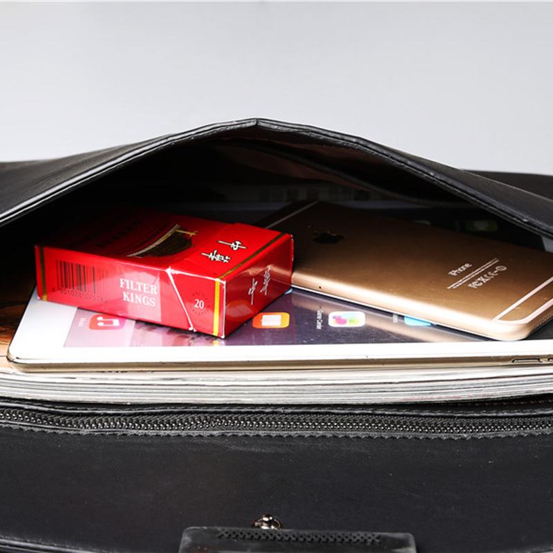 Business briefcase men khaki large capacity retro anti-theft handbag shoulder bags Crossbody bag