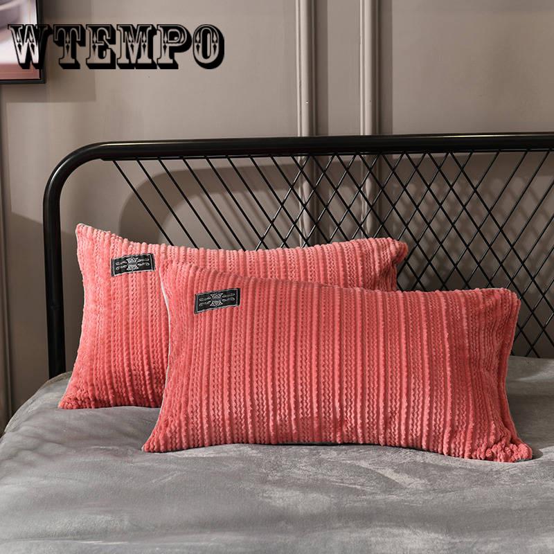 4pcs  Winter Home Textile Soft Bedspread Fleece Fabric Solid Color Bed Sheet Queen/king Size Bedding Sets Cozy Pillowcases