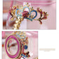 Retro Enamel Color Water Cup Flower Teacup Personality Trend Glass Female Teacup Creative Home Coffee Cup with Lid Spoon