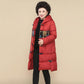 Women's Mid-length Down Jacket Winter Middle-aged and Elderly Korean Loose Cotton Casual Hooded Thick Coat
