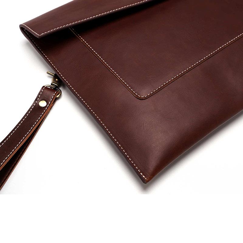 Business Briefcase Men PU Leather Zipper Snap Waterproof Handbag Clutch Bags Travel Messenger Bag