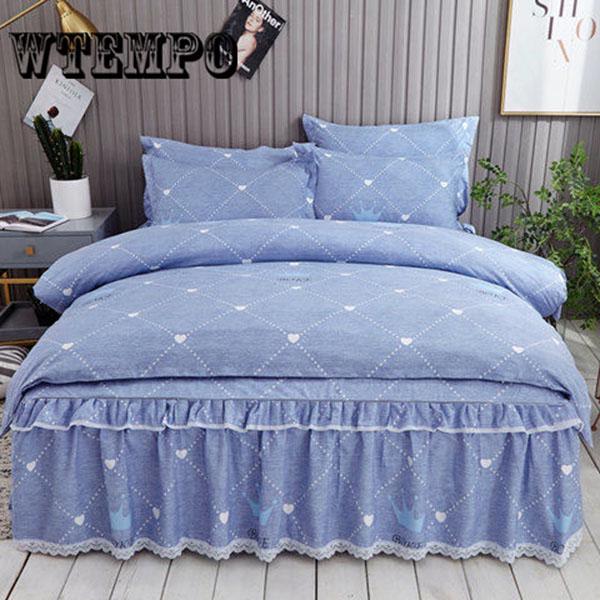 Bed Skirt 4Pcs/Set Bedding Sets Printed Duvet Cover Set