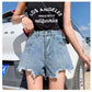 WTEMPO Denim Shorts Women's High Waist Summer Students All-match Thin and Loose A-line Wide-leg Pants