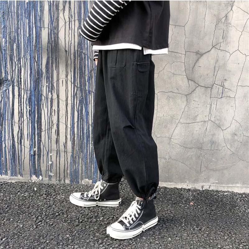 Elastic Waist Large Size Loose Casual Pants Men's Trousers Straight Casual Pants Spring Autumn Sports Pants