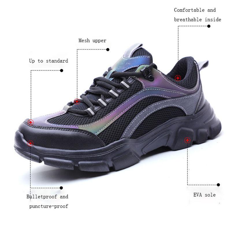 Labor Protection Shoes Men's Steel Toe Cap Anti-smashing, Anti-piercing and Deodorizing Lightweight Breathable Non-slip Safety Protective Work Shoes