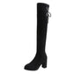 Skinny Over-the-knee Boots Women's High-heeled High-tube Elastic Thick-heeled 6cm Rhinestone Fashion Boots