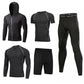 5pcs Men's Gym Workout Sports Suit Fitness Compression Clothes Running Jogging Sport Wear Workout