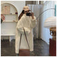 Autumn and Winter Imitation Mink Cardigan Hooded Loose Mid-length Lazy Sweater Plus Size Jacket Women
