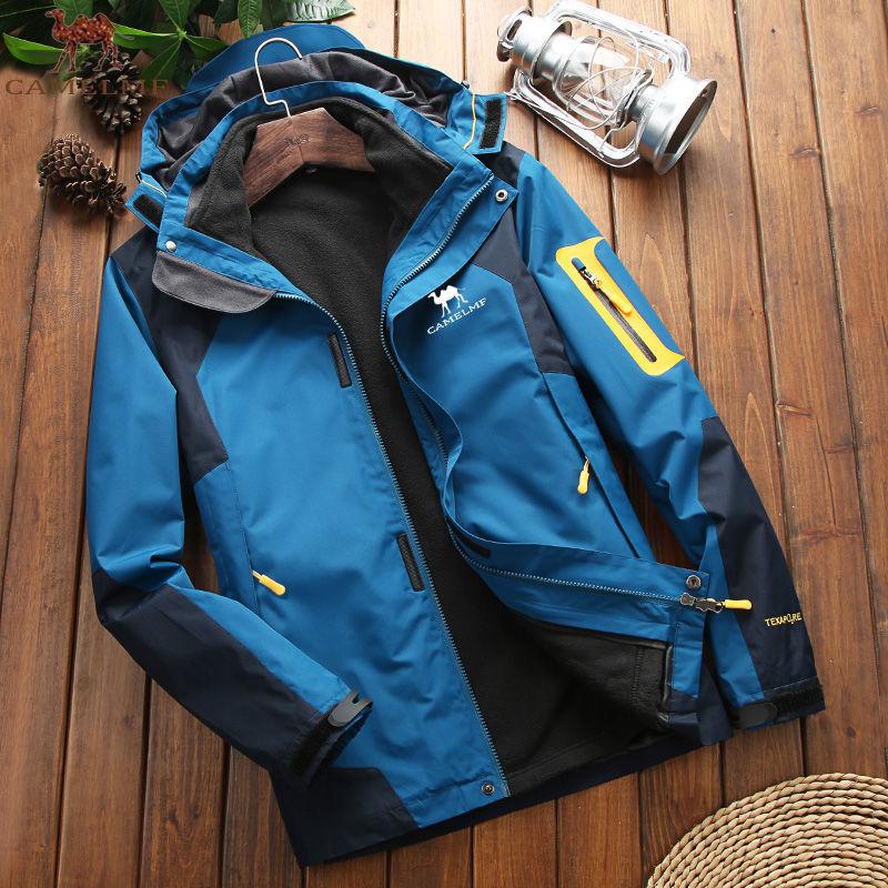 Jacket Winter Men's Three-in-one Detachable Two-piece Outdoor Mountaineering Suit Skiing Plus Velvet Thickening Couple Jacket