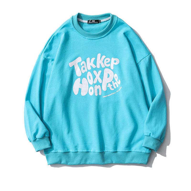 New Spring Round Neck Sweater Men and Women Retro Wild Casual Couple Long-sleeved Shirt