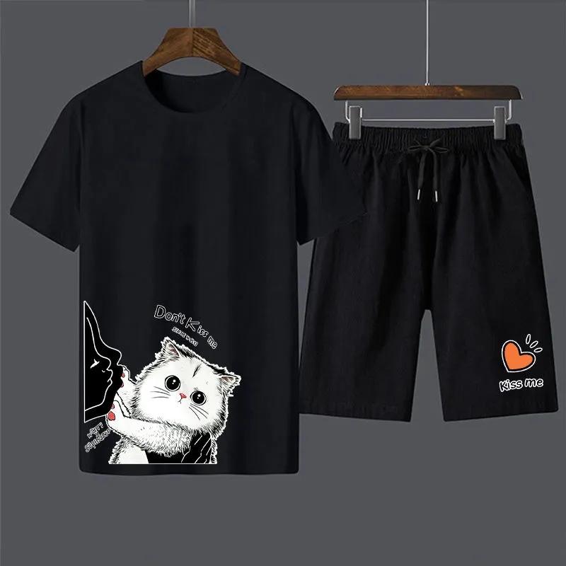 Suit Summer Short-sleeved T-shirt Sports Suit Male Student All-match Youth Casual Five-point Shorts Set