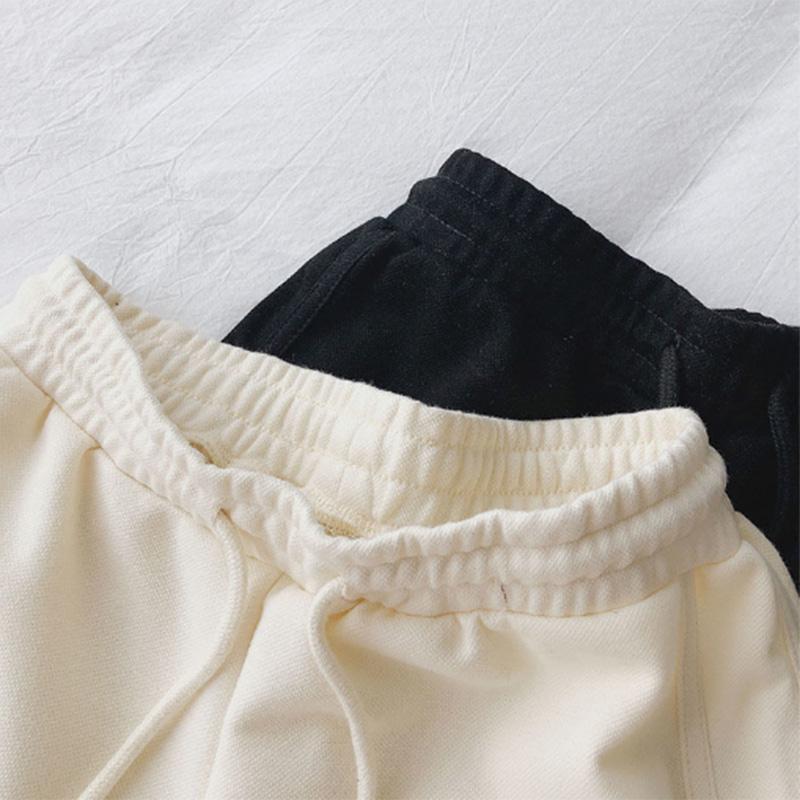 Summer High-waisted Thin Wide-leg Pants Sports Shorts Women's Solid Color Printing Loose All-match Running Casual Shorts Trend