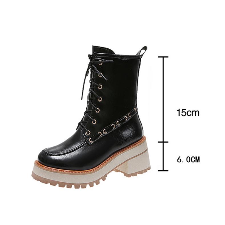 Women Boots High Heels Platform Shoes Ankle Booties Black White Chunky Boots Fashion Designer Womans Shoes