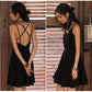 Summer Sexy Black Sling Dress Hepburn Style Black Beach Dress Travel Vacation Sexy Dress Female
