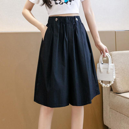 Thin Section Five-point Pants Women's Summer High Waist Pants Skirt Loose Straight Pants Casual Shorts