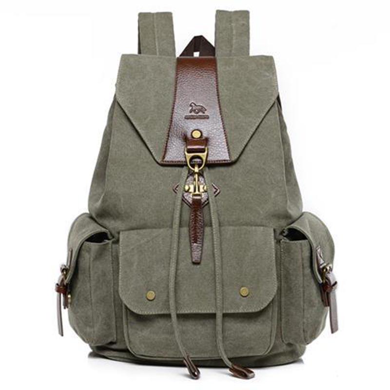 Men Male Canvas Backpack Casual Rucksacks Laptop Backpacks College Student School Bag Backpack Women