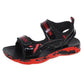 Summer Leisure Sandals Boys and Girls Fashion All-match Non-slip Black and Red Striped Student Sandals