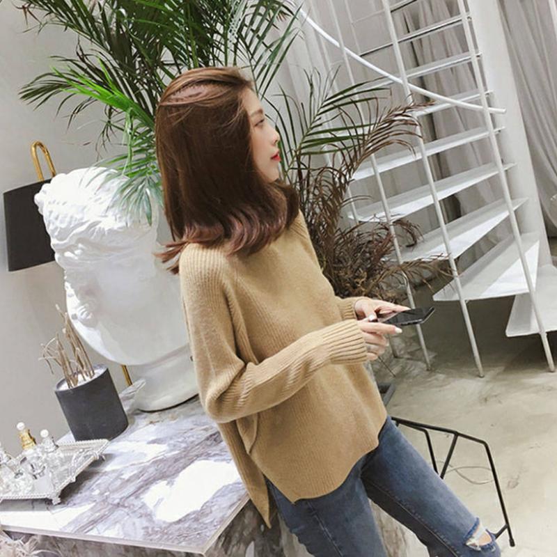 Pofulove women's decoration slim slim all-match half-neckfashion short knitted base shirt women