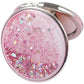 Hand-held Makeup Mirror Mini Vanity Mirror Schoolgirl Woman Flip Foldable Easy To Carry  Quicksand Sequins Small Round Mirror