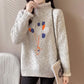 Autumn and Winter Women's Turtleneck Chenille Sweater Fashion Color Thickening Bottoming Shirt Loose Plus Size Sweater