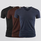3pcs Modal T-shirt Slim Shirt Solid Color Casual Thin Tees V-Neck Short Sleeve Ice Silk Cool Pullover Men Clothing Summer