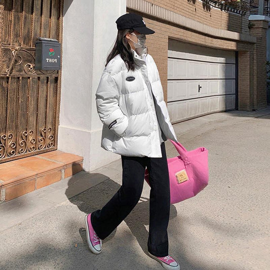 Winter Down Padded Jacket Female Student Padded Jacket Korean Version of Loose Short Padded Jacket Wild Thick Coat Tide