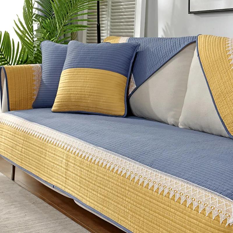 Sofa Cushion Four Seasons Universal Nordic Simple Cotton Fabric Cotton Thick Non-slip Cushion Leather Sofa Cover