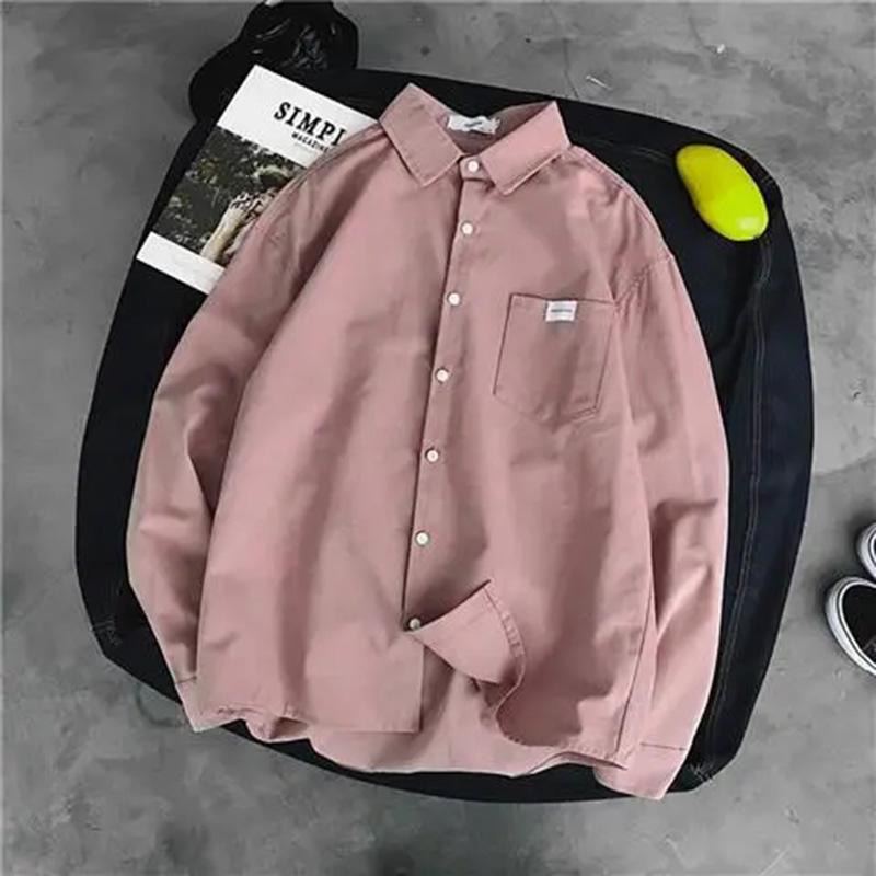 Spring and Autumn Shirts Men's Korean Trend Shirts Simple Inch Shirts Casual Bottoming Shirts Jacket Tops