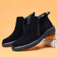 Frosted Men's Fashion Leather Shoes Warm Casual Shoes Flat-bottomed Plus Velvet Cotton Shoes