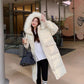 Shiny Down Cotton Jacket Fashion Color Hooded Jacket Winter Thicken Warm Long Over-the-knee Cotton Jacket Suitable for Women
