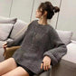 Fashion Loose Crewneck Sweater Bright Silk Knitted Knit Sweater Women's Lazy Wind Long Sleeve Thickened Sweater