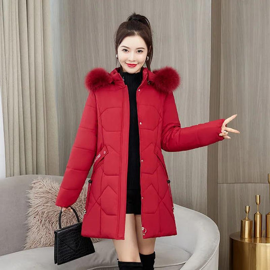 Winter Padded Jacket Women Winter Padded Jacket Mother Winter Jacket Padded Jacket Women Mid-length Thick and Removable