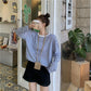 Fall Version of striped Loose Simple Long-sleeved T-shirt Women Simple top Blouse Tee
