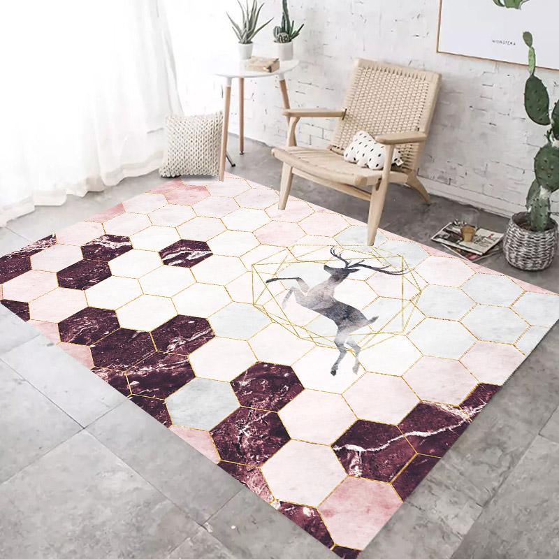 Modern Soft Carpets for Living Room Bedroom Rugs Nordic Style Geometric Print Large Area Rug