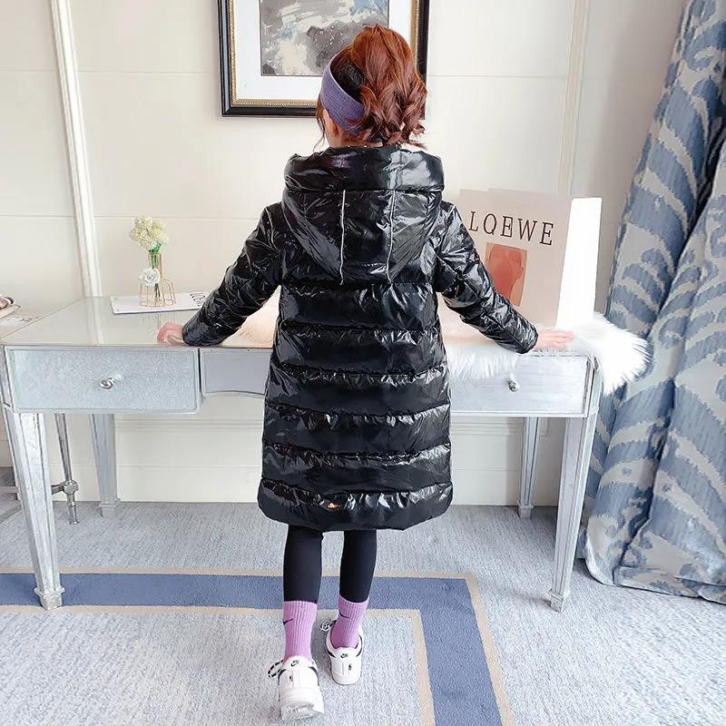 Girls' Warm Cotton Coat Thicken Plus Fleece Winter Coat Mid-length Windproof Cotton Suit