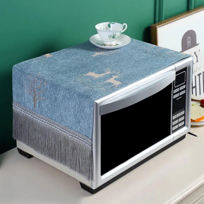 Universal Microwave Oven Cover Pastoral Cover Cloth Oven Set Kitchen Microwave Oven Cover Cloth Household Dust Cover 35*100cm