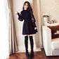 Thin and Velvet Dress Long-sleeved Dress Fairy Skirt In The Long Waist Was Thin Outside