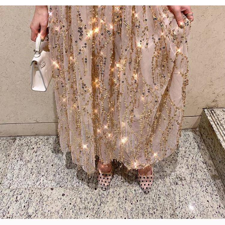 Elegant Long Sleeve Sparkle Sequin Maxi Dress Long Length Stretchy Bodycon Party Dress Gold Vestidos