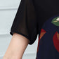 Women's Summer Short Sleeve Chiffon Shirt Mommy's Large Size Loose Floral Top